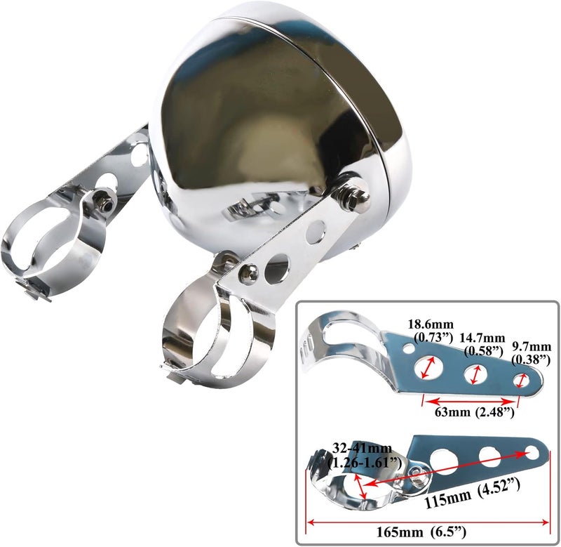ZZJAUBI Chrome Motorcycle Headlight Housing 5.75 5 3/4inch Headlight Bucket compatible with Shadow Cafe Racer Bobber Cruiser - Image 2